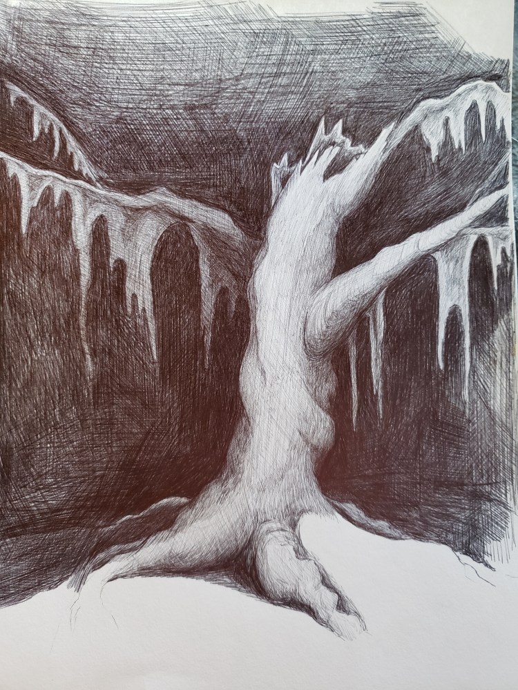 Pen on paper for frugal art idea
